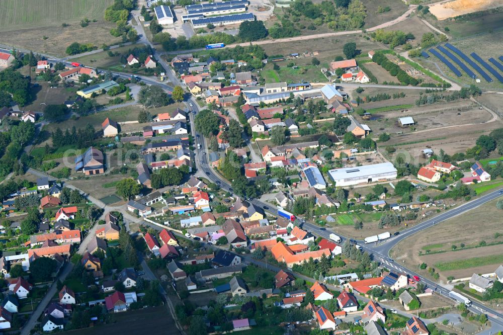 Duben from above - Town View of the streets and houses of the residential areas in Duben in the state Brandenburg, Germany