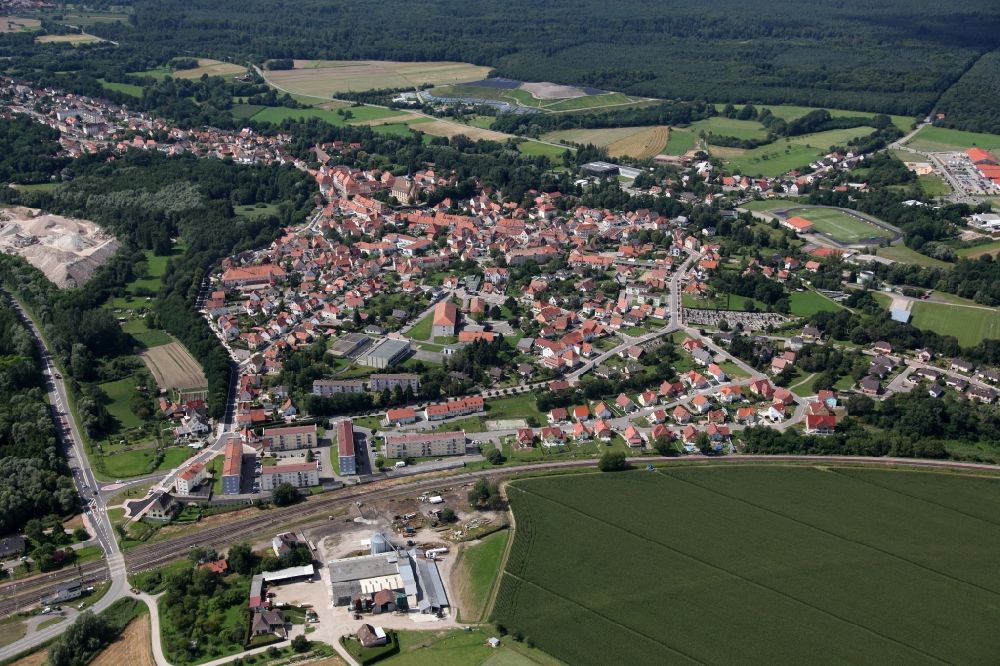 Aerial image Lauterburg Lauterbourg - Town View from the former german Lauterburg, now Lauterbourg in Alsace in France