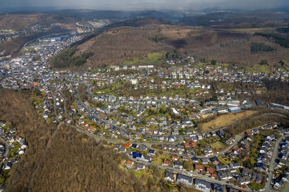 Aerial image Eiserfeld - Town View of the streets and houses of the residential areas in Eiserfeld in the state North Rhine-Westphalia, Germany