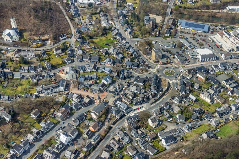 Eiserfeld from above - Town View of the streets and houses of the residential areas in Eiserfeld in the state North Rhine-Westphalia, Germany