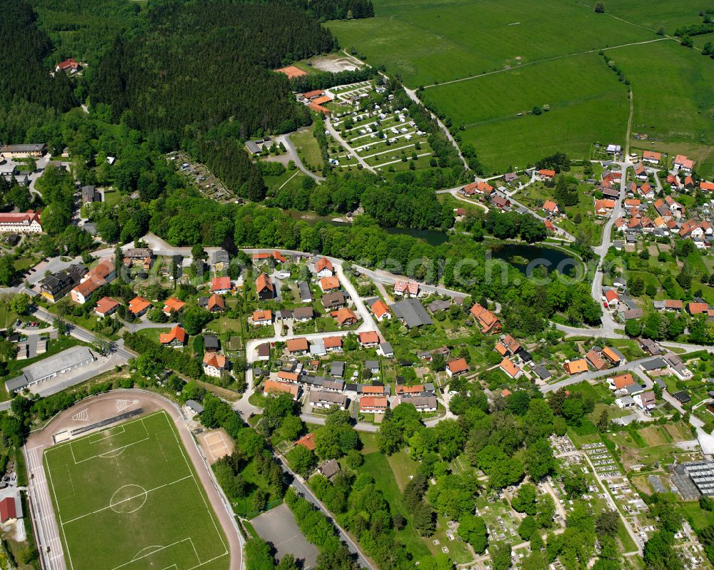 Aerial photograph Elbingerode (Harz) - Town View of the streets and houses of the residential areas in Elbingerode (Harz) in the state Saxony-Anhalt, Germany