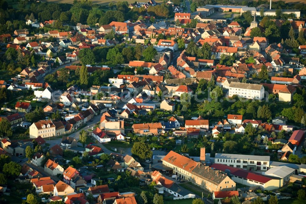 Falkenstein/Harz from the bird's eye view: Town View of the streets and houses of the residential areas in Falkenstein/Harz in the state Saxony-Anhalt, Germany