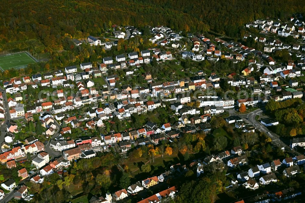 Aerial image Fischbach - Town View of the streets and houses of the residential areas in Fischbach in the state Saarland, Germany