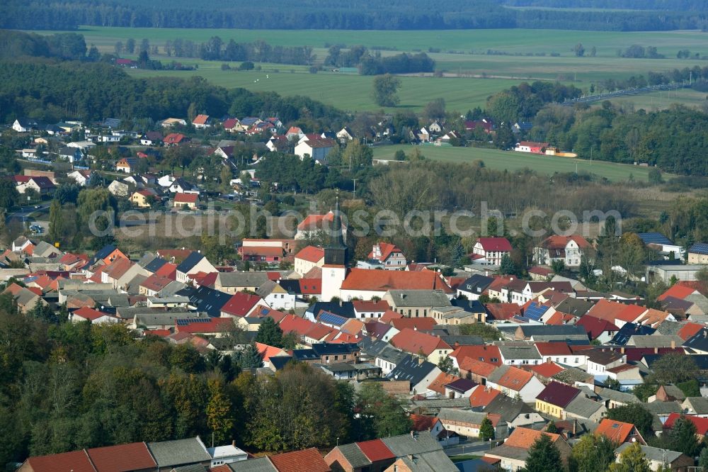 Friedland from the bird's eye view: Town View of the streets and houses of the residential areas in Friedland in the state Brandenburg, Germany