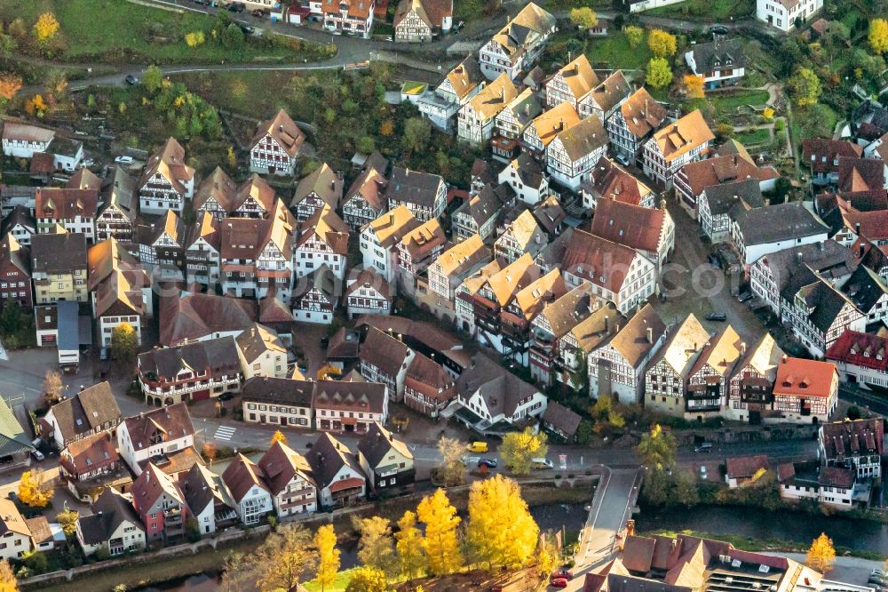Aerial photograph Schiltach - Town View of the streets and houses of the residential areas in Schiltach in the state Baden-Wurttemberg