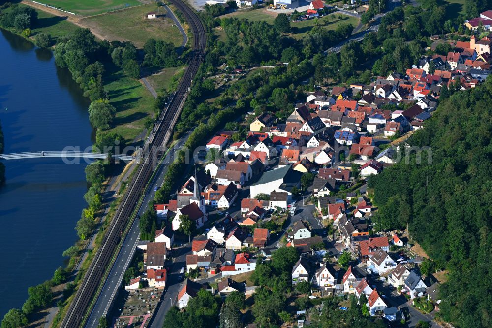 Gemünden am Main from the bird's eye view: Town View of the streets and houses of the residential areas in Gemünden am Main in the state Bavaria, Germany