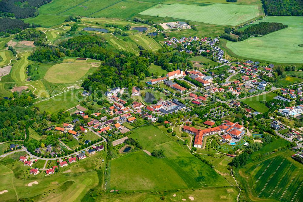Göhren-Lebbin from the bird's eye view: Town View of the streets and houses of the residential areas in Goehren-Lebbin in the state Mecklenburg - Western Pomerania