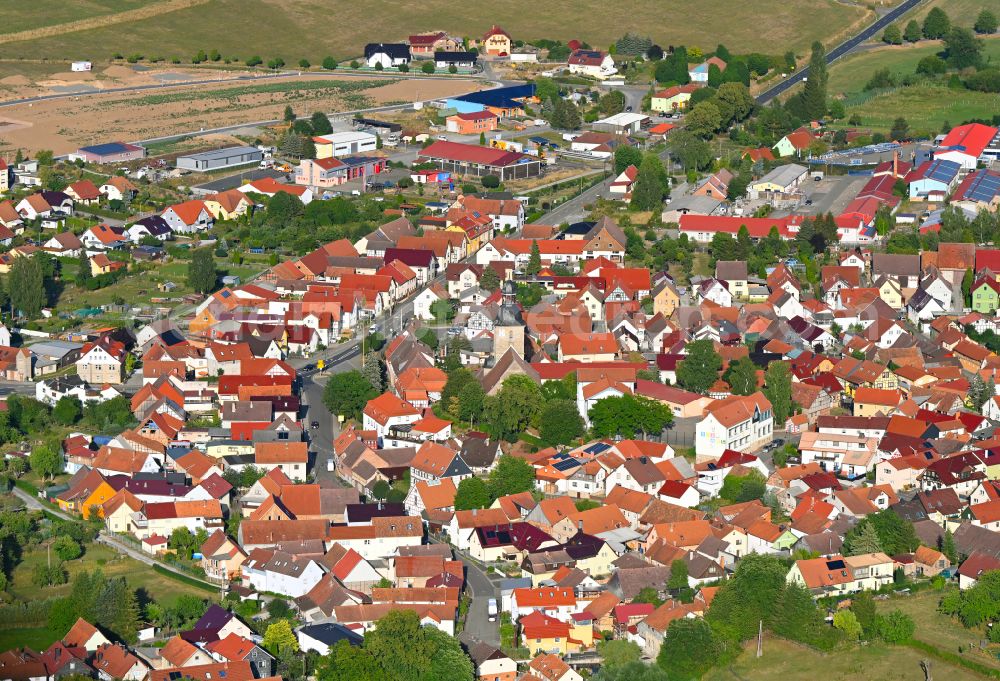 Aerial photograph Grabfeld - Town View of the streets and houses of the residential areas in Grabfeld in the state Thuringia, Germany
