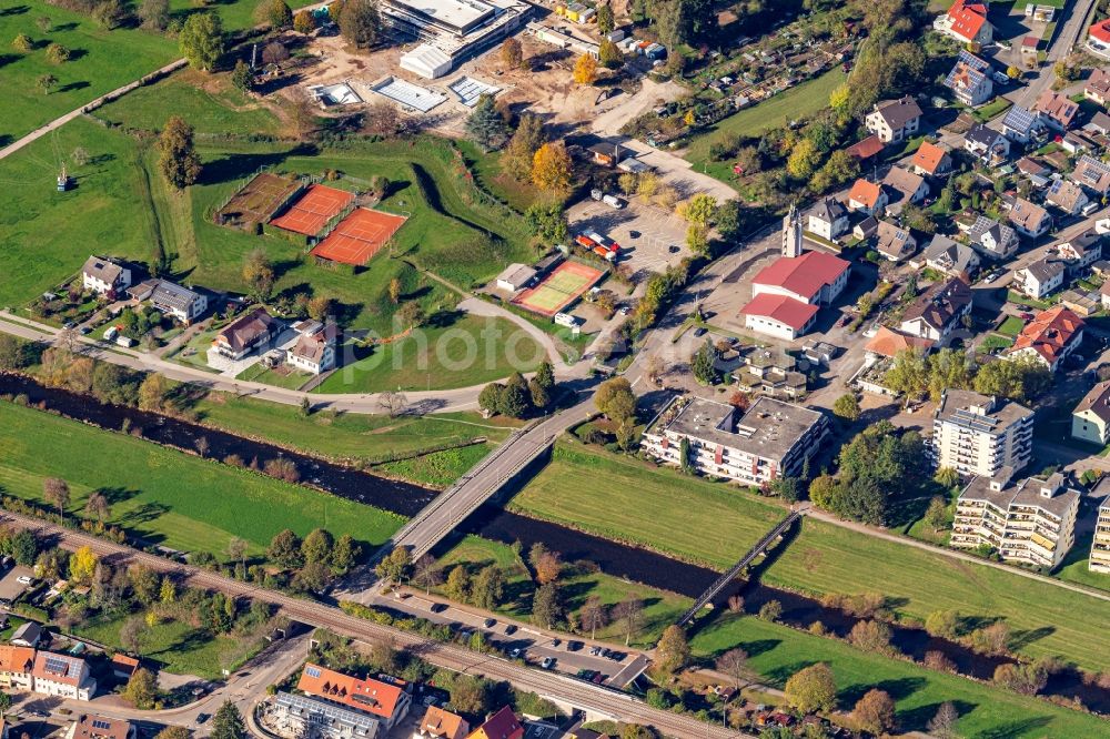 Aerial photograph Hausach - Town View of the streets and houses of the residential areas in Hausach in the state Baden-Wurttemberg, Germany
