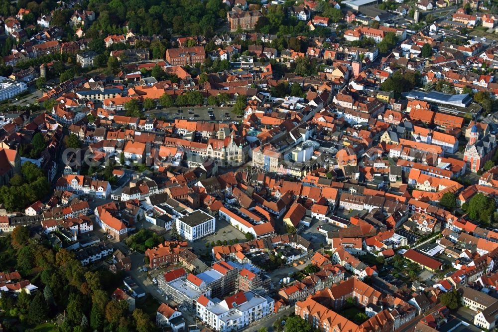 Aerial photograph Helmstedt - Town View of the streets and houses of the residential areas in Helmstedt in the state Lower Saxony, Germany