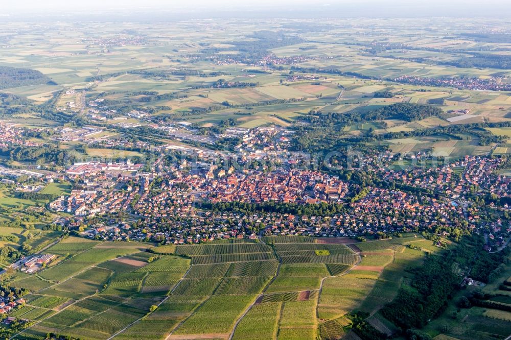 Aerial photograph Wissembourg - Town View of the streets and houses of the residential areas in Wissembourg in Grand Est, France