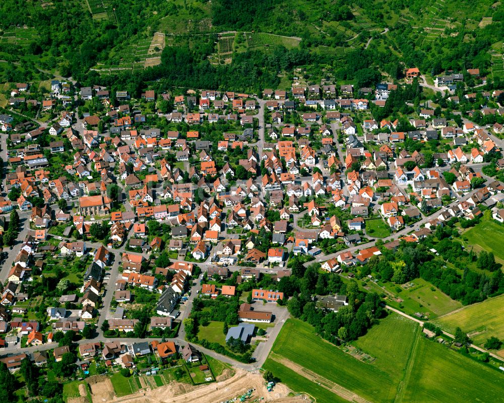 Aerial image Hirschau - Town View of the streets and houses of the residential areas in Hirschau in the state Baden-Wuerttemberg, Germany