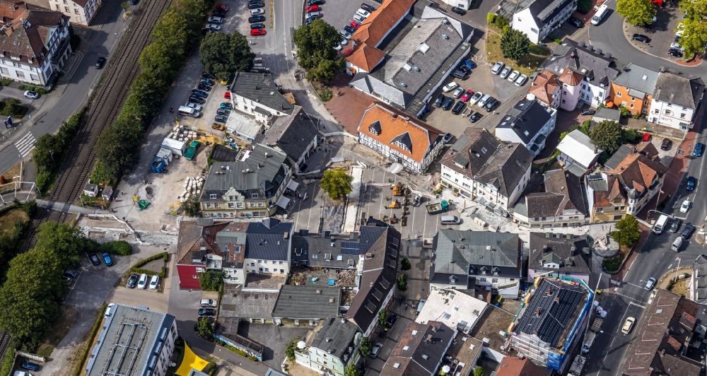Hohenheide from the bird's eye view: Town View of the streets and houses of the residential areas in Hohenheide in the state North Rhine-Westphalia, Germany
