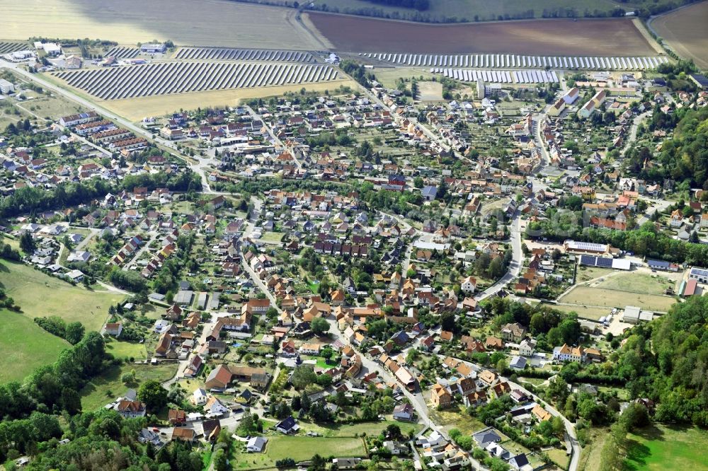 Aerial image Ilfeld - Town View of the streets and houses of the residential areas in Ilfeld in the state Thuringia, Germany