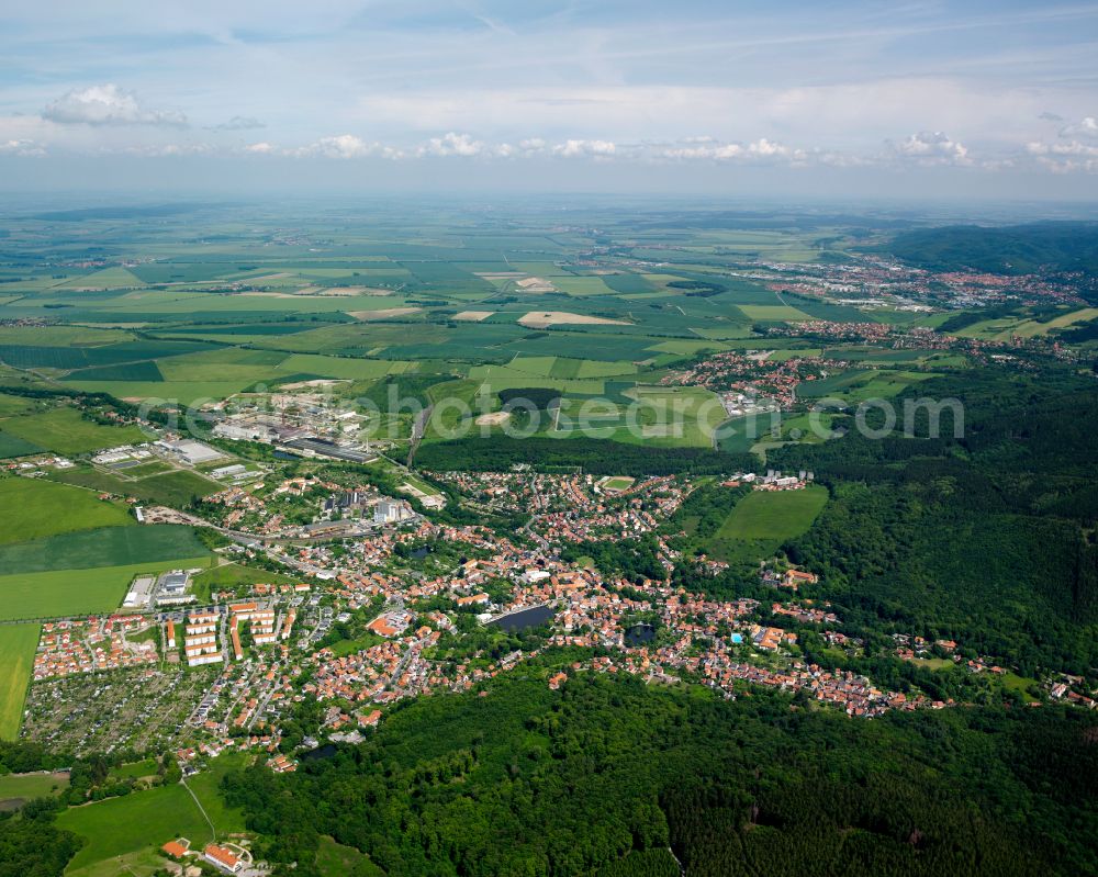 Ilsenburg (Harz) from the bird's eye view: Town View of the streets and houses of the residential areas in Ilsenburg (Harz) in the state Saxony-Anhalt, Germany