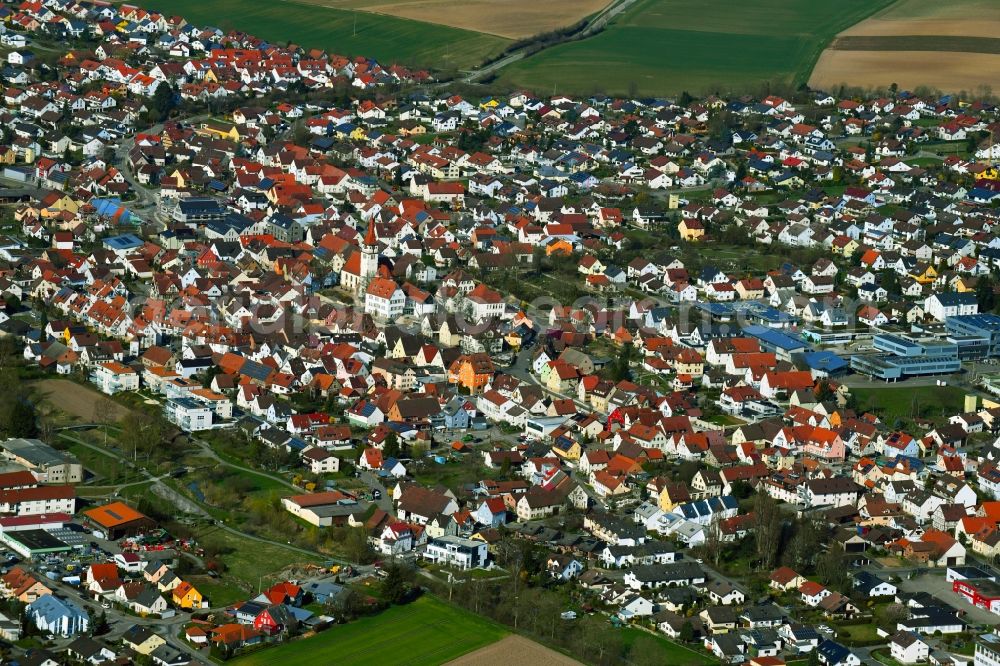 Ilsfeld from the bird's eye view: Town View of the streets and houses of the residential areas from Ilsfeld in the state Baden-Wurttemberg, Germany