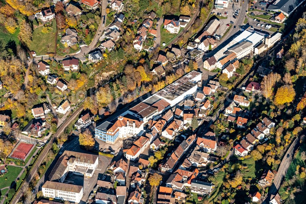 Aerial photograph Alpirsbach - Town View of the streets and houses of the residential areas in Alpirsbach in the state Baden-Wuerttemberg, Germany