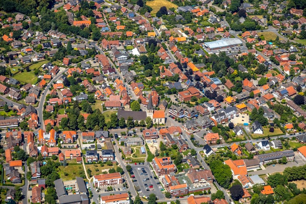 Aerial photograph Ostbevern - City view of downtown area in Ostbevern in the state of North Rhine-Westphalia, Germany