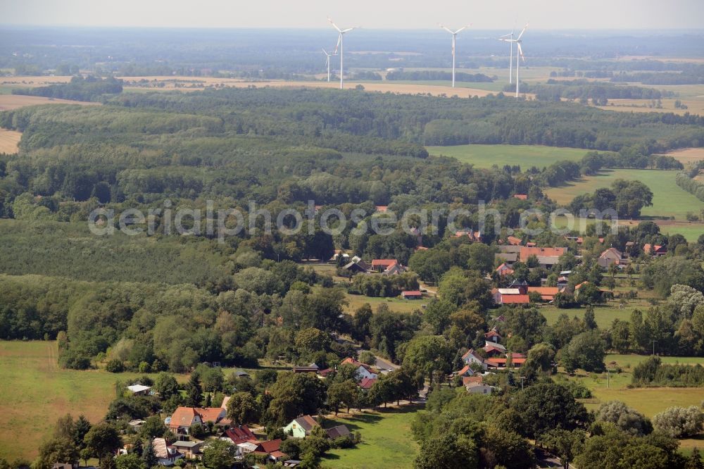 Aerial image Jahnsfelde - Town View of the streets and houses of the residential areas in Jahnsfelde in the state Brandenburg