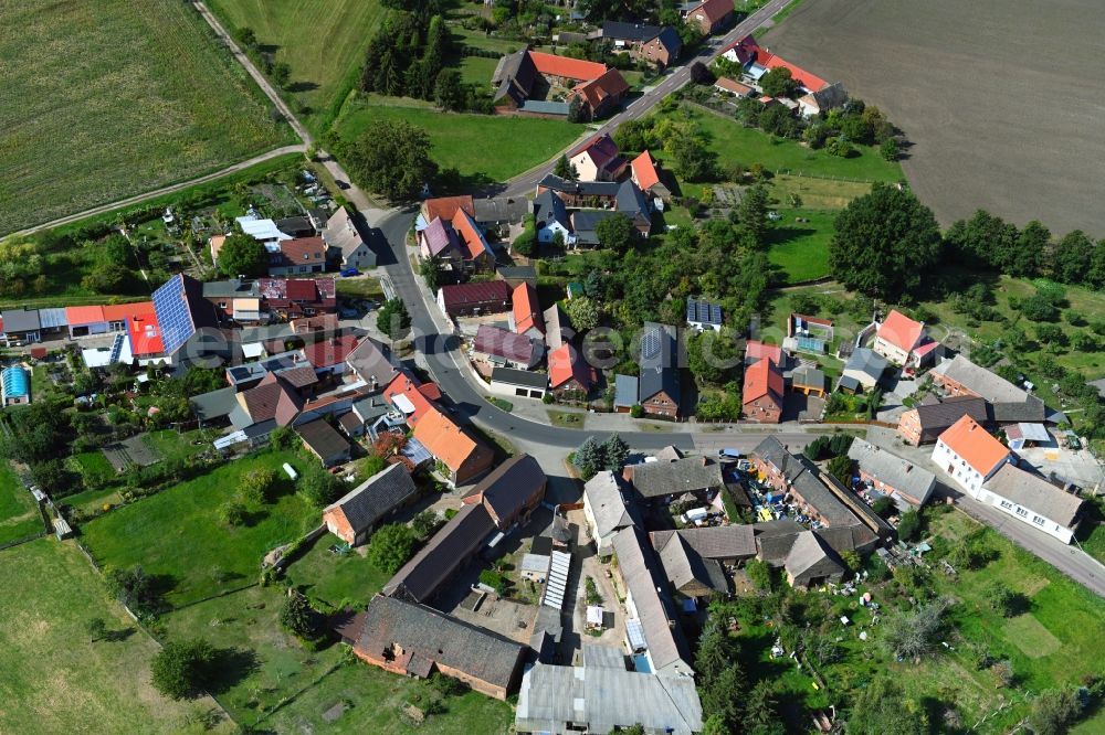 Aerial image Reuden - Town View of the streets and houses of the residential areas in Kemberg in the state Saxony-Anhalt, Germany