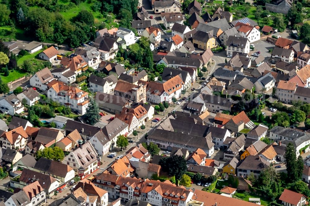 Aerial photograph Kippenheim - Town View of the streets and houses of the residential areas in Kippenheim in the state Baden-Wurttemberg, Germany
