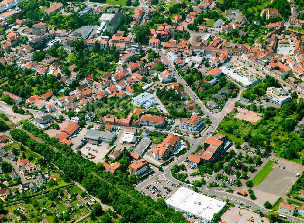 Kirchheimbolanden from above - Town View of the streets and houses of the residential areas in Kirchheimbolanden in the state Rhineland-Palatinate, Germany