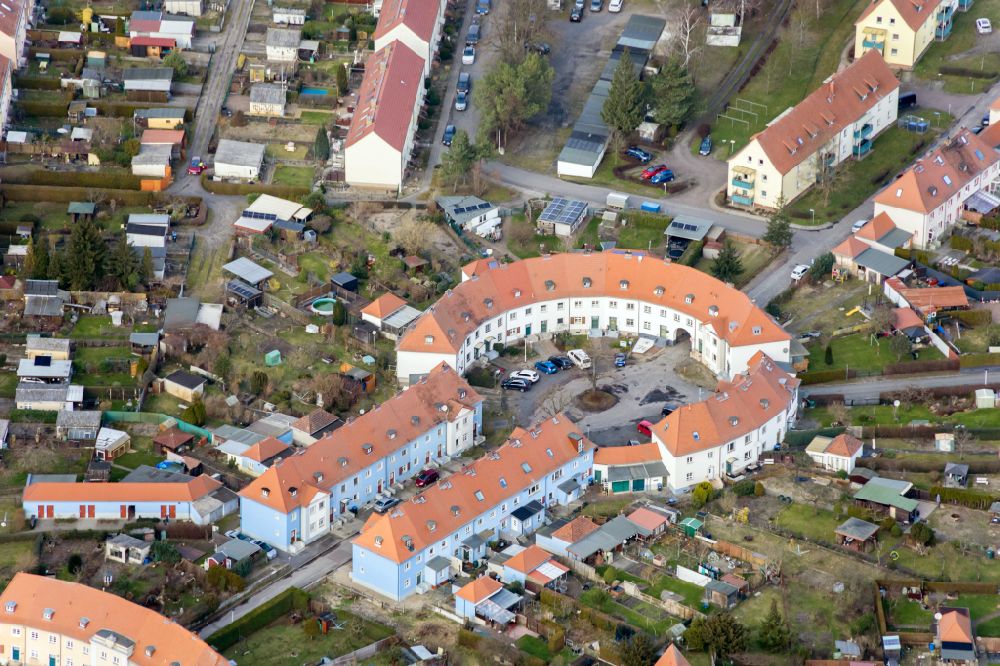 Aerial image Kirchmöser - Town View of the streets and houses of the residential areas in Kirchmoeser in the state Brandenburg, Germany