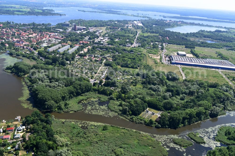 Aerial image Kirchmöser - View of Kirchmoeser with its industrial estate in the state of Brandenburg