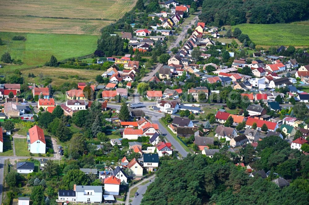 Aerial image Klosterfelde - Town View of the streets and houses of the residential areas in Klosterfelde in the state Brandenburg, Germany
