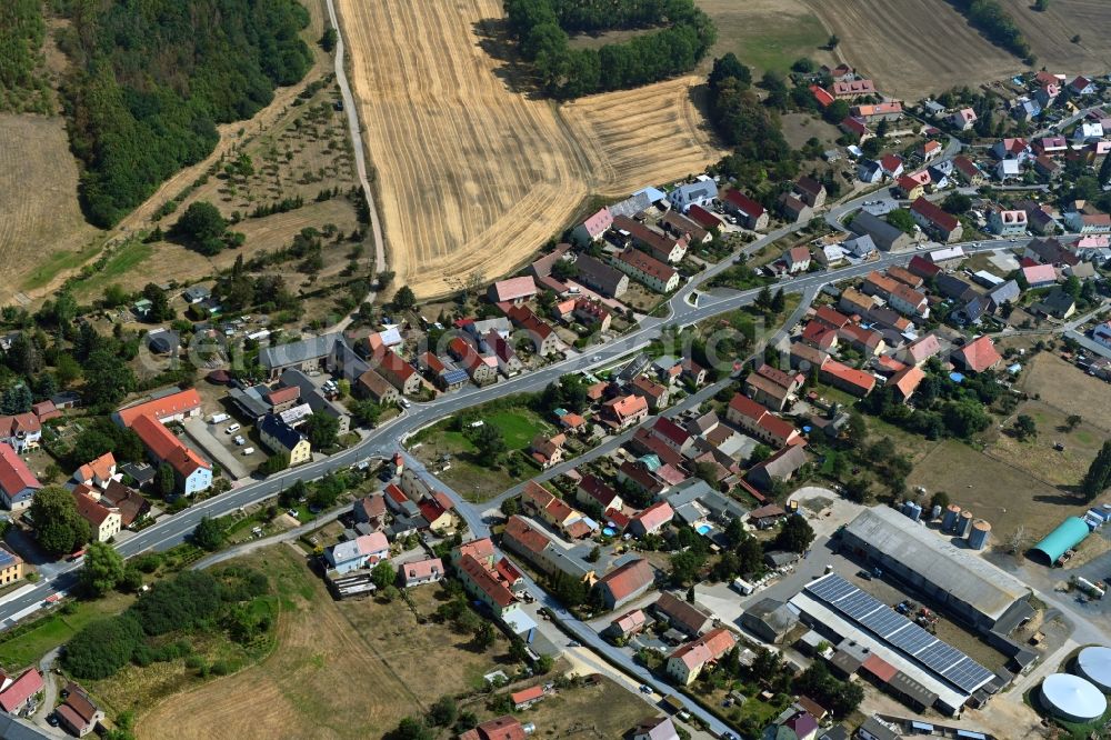 Kurort Volkersdorf from the bird's eye view: Town View of the streets and houses of the residential areas in Kurort Volkersdorf in the state Saxony, Germany