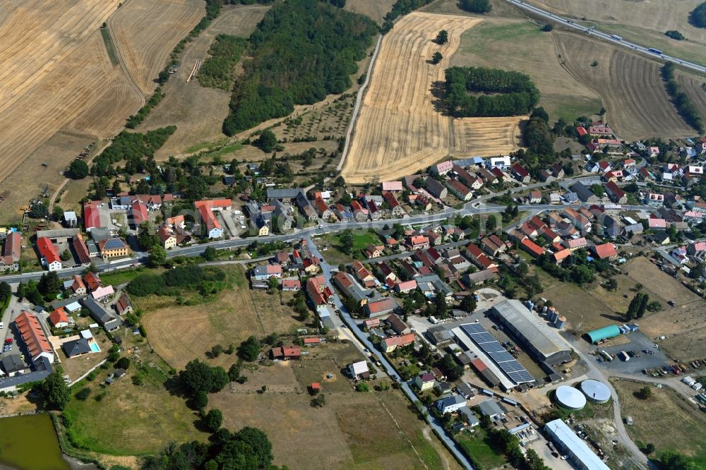Aerial image Kurort Volkersdorf - Town View of the streets and houses of the residential areas in Kurort Volkersdorf in the state Saxony, Germany