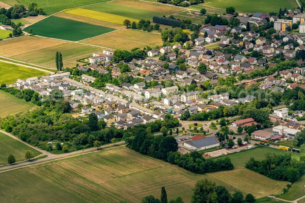 Langenwinkel from the bird's eye view: Town View of the streets and houses of the residential areas in Langenwinkel in the state Baden-Wuerttemberg, Germany