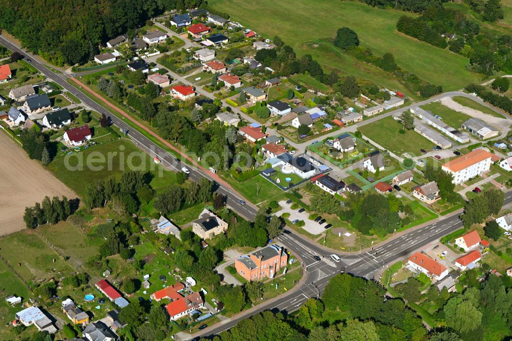 Aerial photograph Löbnitz - Town View of the streets and houses of the residential areas in Loebnitz in the state Mecklenburg - Western Pomerania, Germany