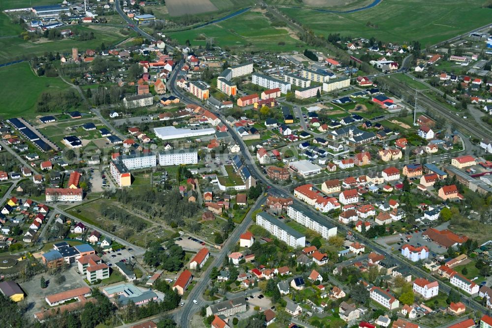 Aerial photograph Löcknitz - Town View of the streets and houses of the residential areas in Loecknitz in the state Mecklenburg - Western Pomerania, Germany