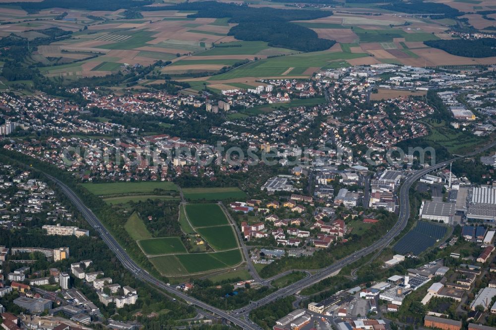 Aerial image Lengfeld - Town View of the streets and houses of the residential areas in Lengfeld in the state Bavaria, Germany