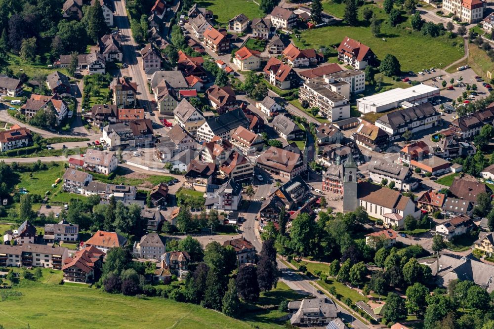 Aerial image Lenzkirch - Town View of the streets and houses of the residential areas in Lenzkirch in the state Baden-Wuerttemberg, Germany