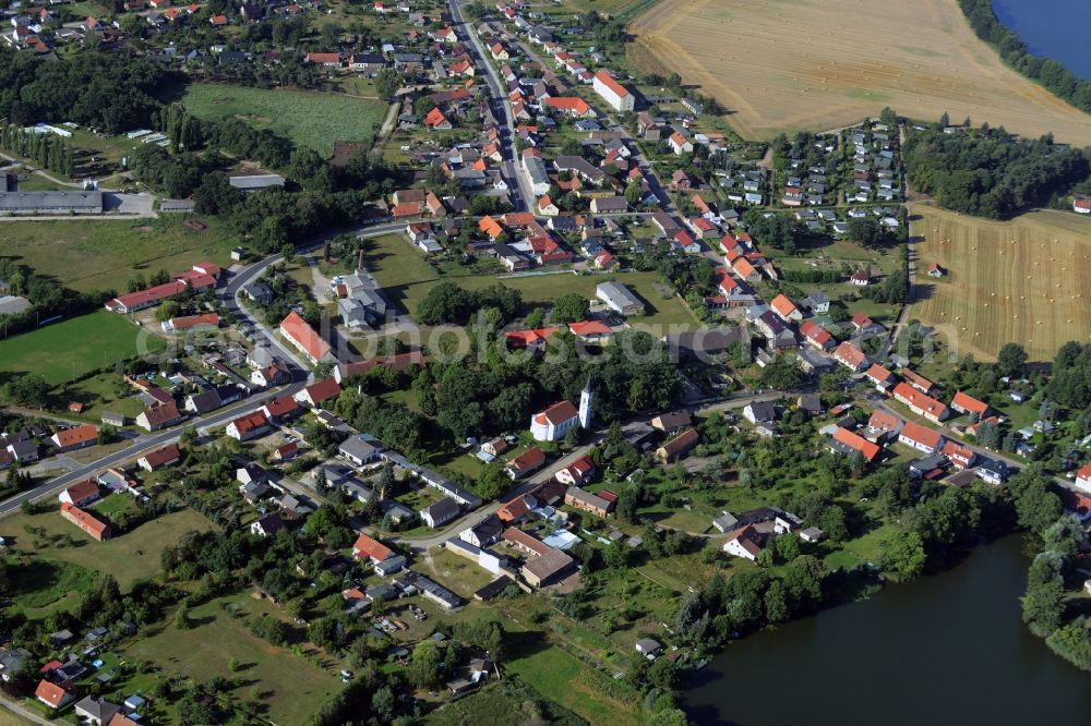 Liebenwalde from above - Town View of the streets and houses of the residential areas in Liebenwalde in the state Brandenburg