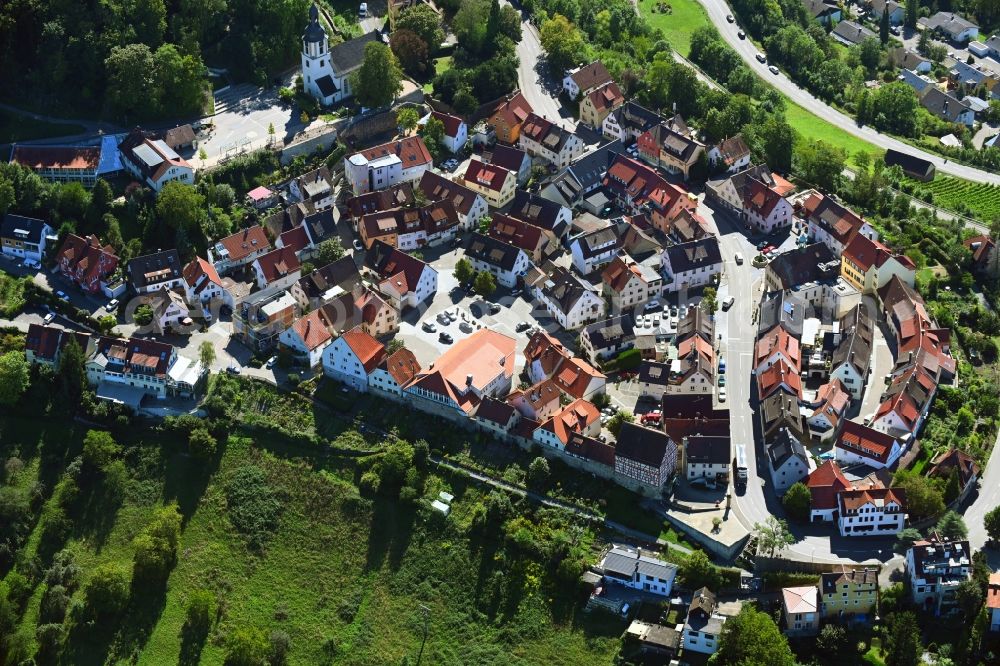 Aerial image Löwenstein - Town View of the streets and houses of the residential areas in Loewenstein in the state Baden-Wuerttemberg, Germany