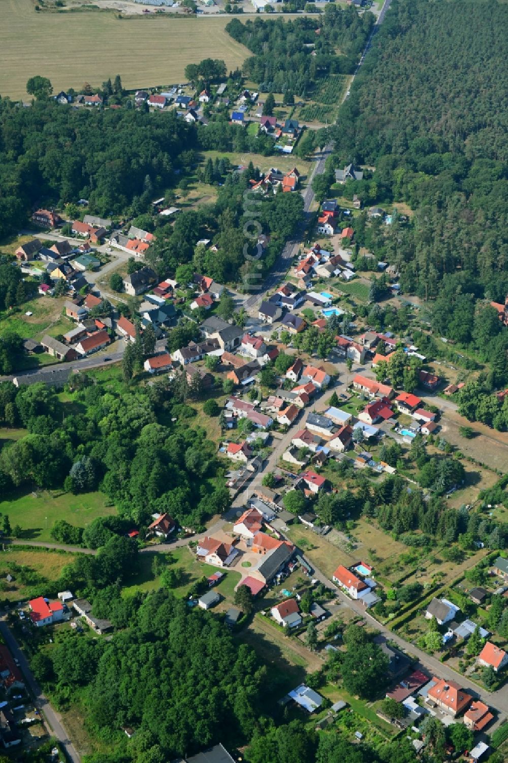 Aerial photograph Magdeburgerforth - Town View of the streets and houses of the residential areas in Magdeburgerforth in the state Saxony-Anhalt, Germany