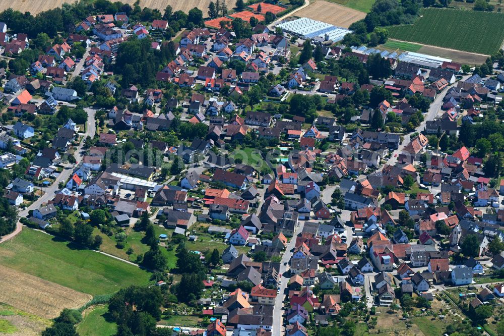 Aerial photograph March - Town View of the streets and houses of the residential areas in the district Holzhausen in March in the state Baden-Wuerttemberg, Germany