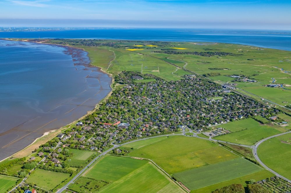 Aerial photograph Sylt - Townscape on the seacoast in Keitum at the island Sylt in the state Schleswig-Holstein, Germany