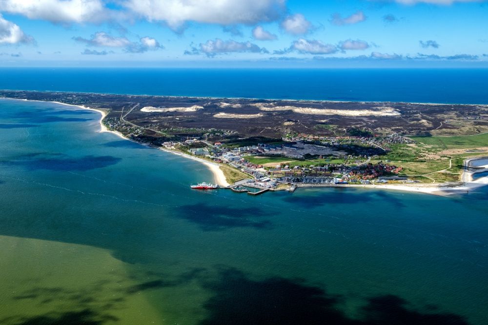 List from above - Townscape on the seacoast in List at the island Sylt in the state Schleswig-Holstein, Germany