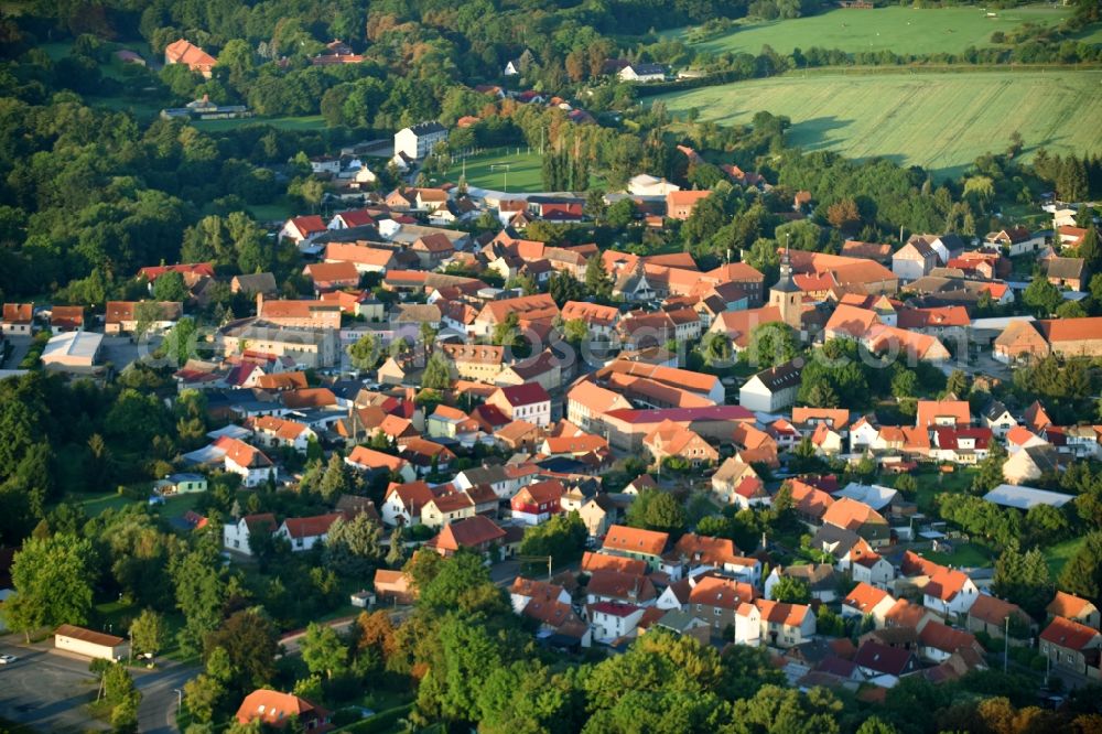 Aerial image Meisdorf - Town View of the streets and houses of the residential areas in Meisdorf in the state Saxony-Anhalt, Germany