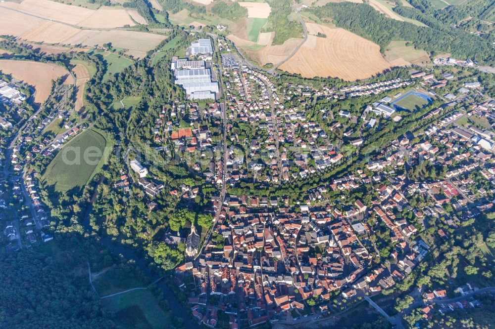 Aerial photograph Meisenheim - Town View of the streets and houses of the residential areas in Meisenheim in the state Rhineland-Palatinate, Germany
