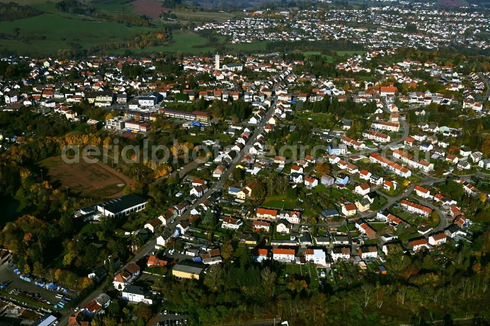 Aerial photograph Merchweiler - Town View of the streets and houses of the residential areas in Merchweiler in the state Saarland, Germany