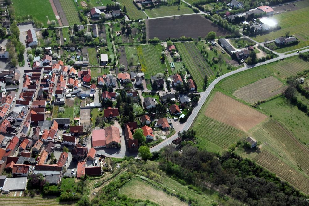 Mettenheim from above - Town View by Mettenheim a municipality in the district Alzey-Worms in Rhineland-Palatinate