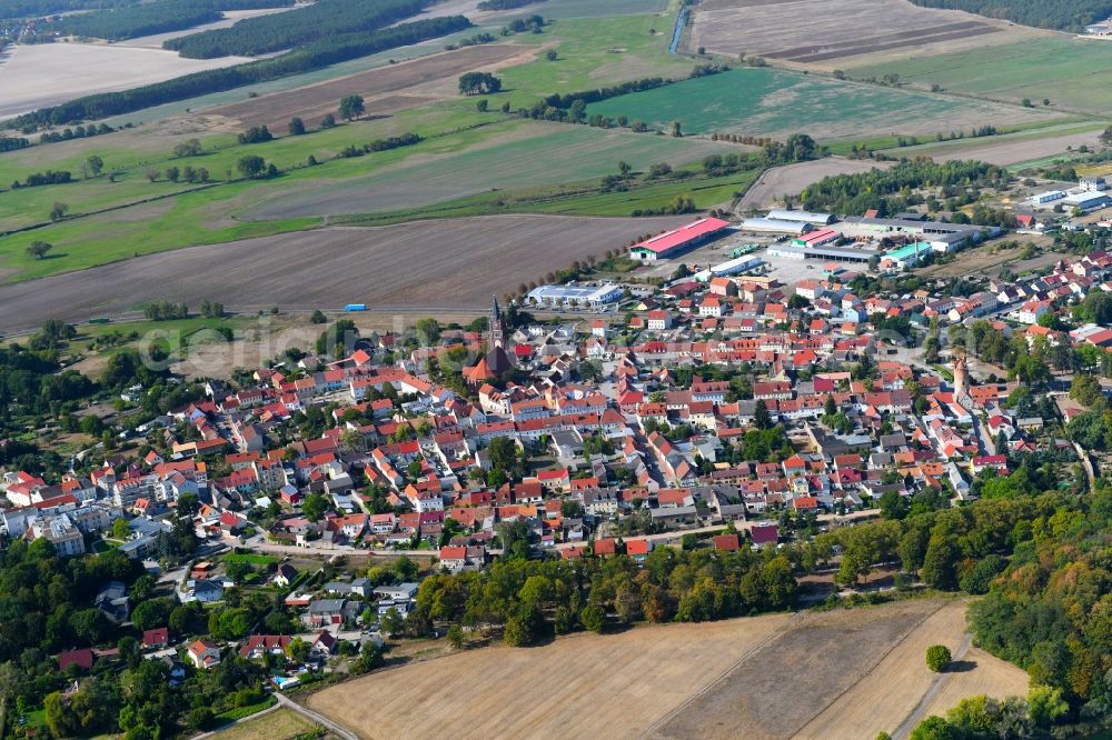 Mittenwalde from the bird's eye view: Town View of the streets and houses of the residential areas in Mittenwalde in the state Brandenburg, Germany