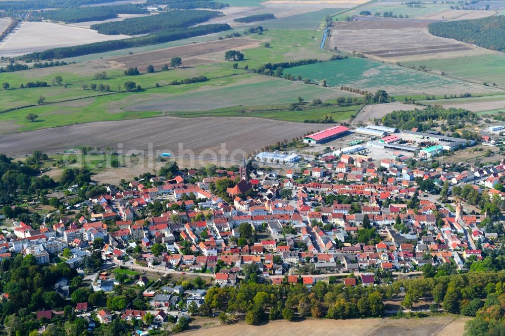 Aerial image Mittenwalde - Town View of the streets and houses of the residential areas in Mittenwalde in the state Brandenburg, Germany
