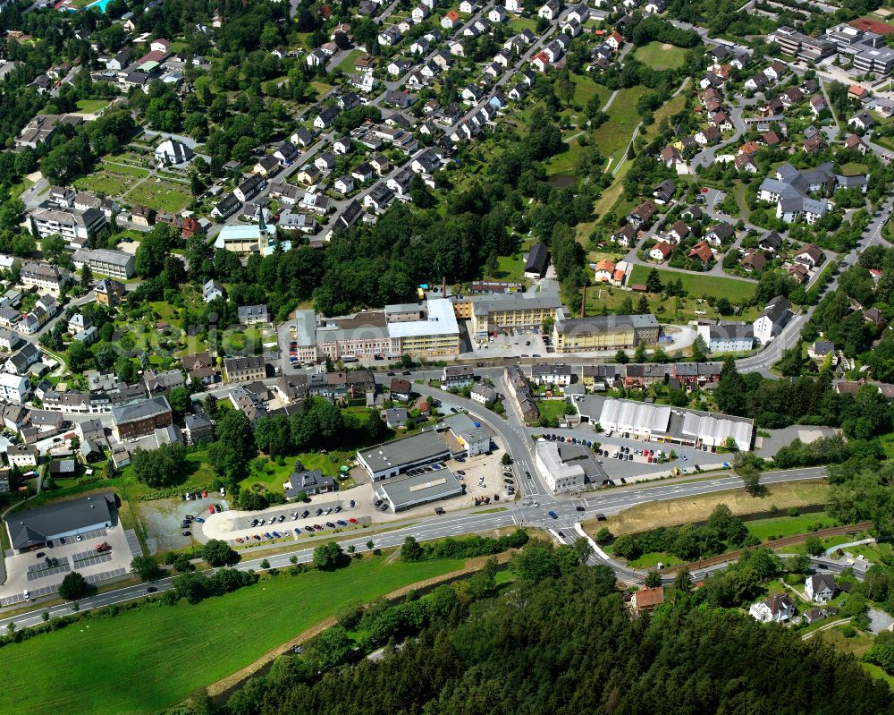 Aerial image Naila-Froschgrün - Town View of the streets and houses of the residential areas in Naila-Froschgrün in the state Bavaria, Germany