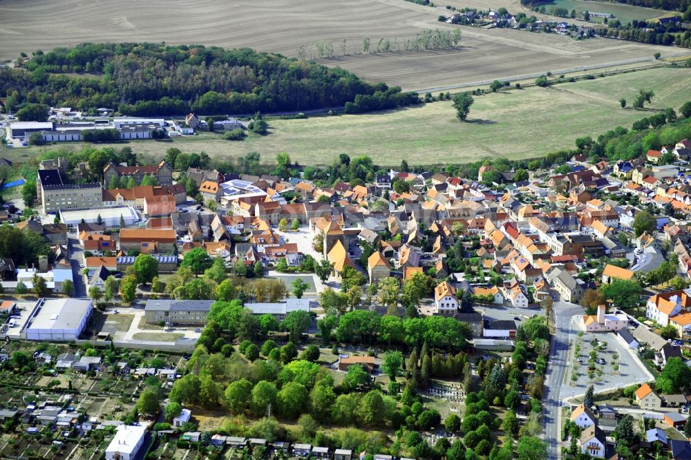 Aerial image Nebra (Unstrut) - Town View of the streets and houses of the residential areas in Nebra (Unstrut) in the state Saxony-Anhalt, Germany